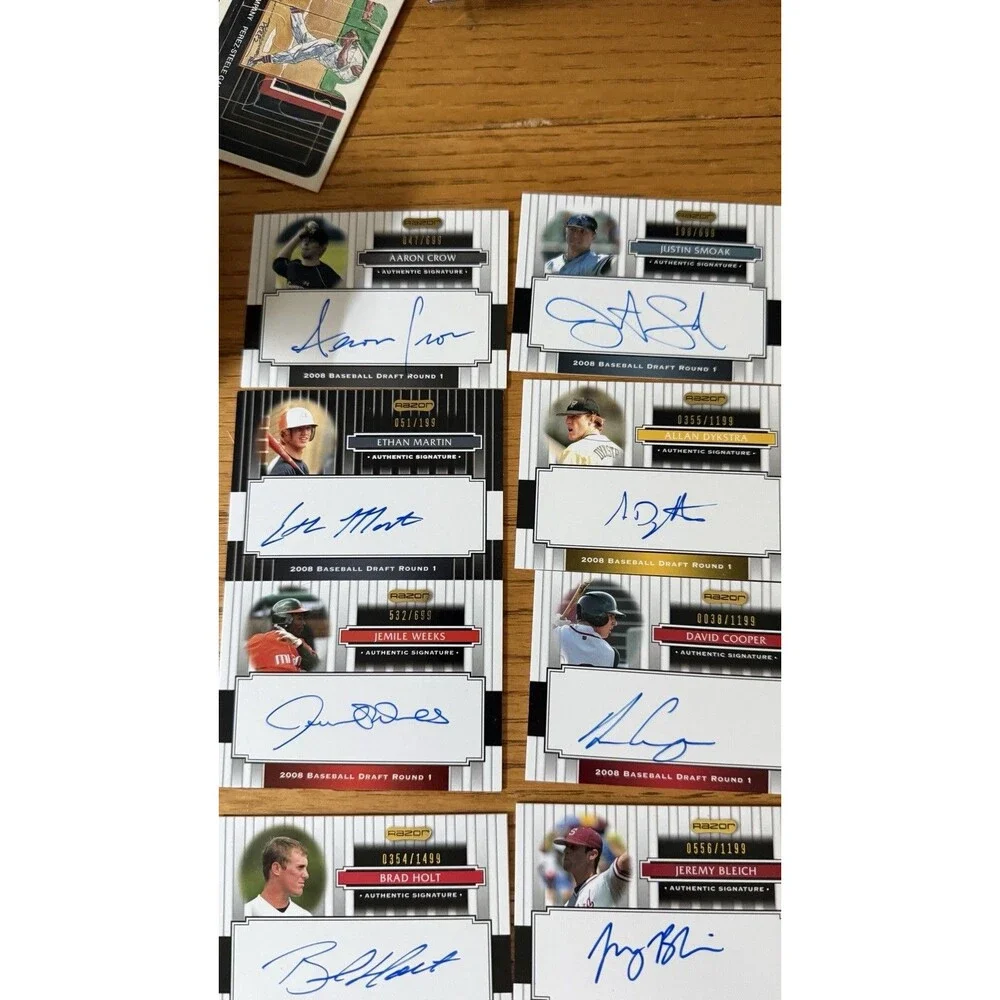 2008 Razor Signature Series Autograph Card Lot (29 Cards) Aaron Hicks Dual /99